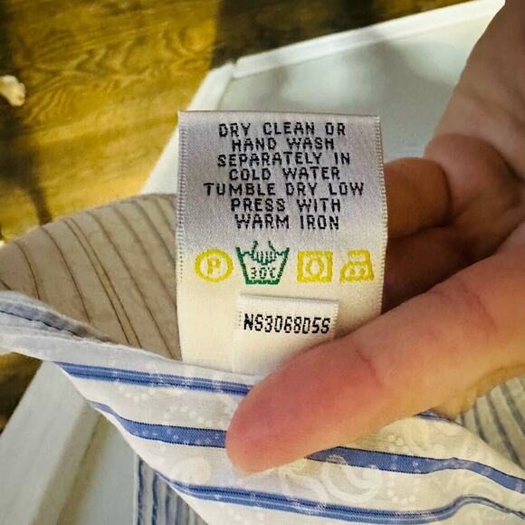 Bugatchi Uomo Blue White Floral Deisgn Classic Fit Collared Button Down Shirt XL - Picture 12 of 13